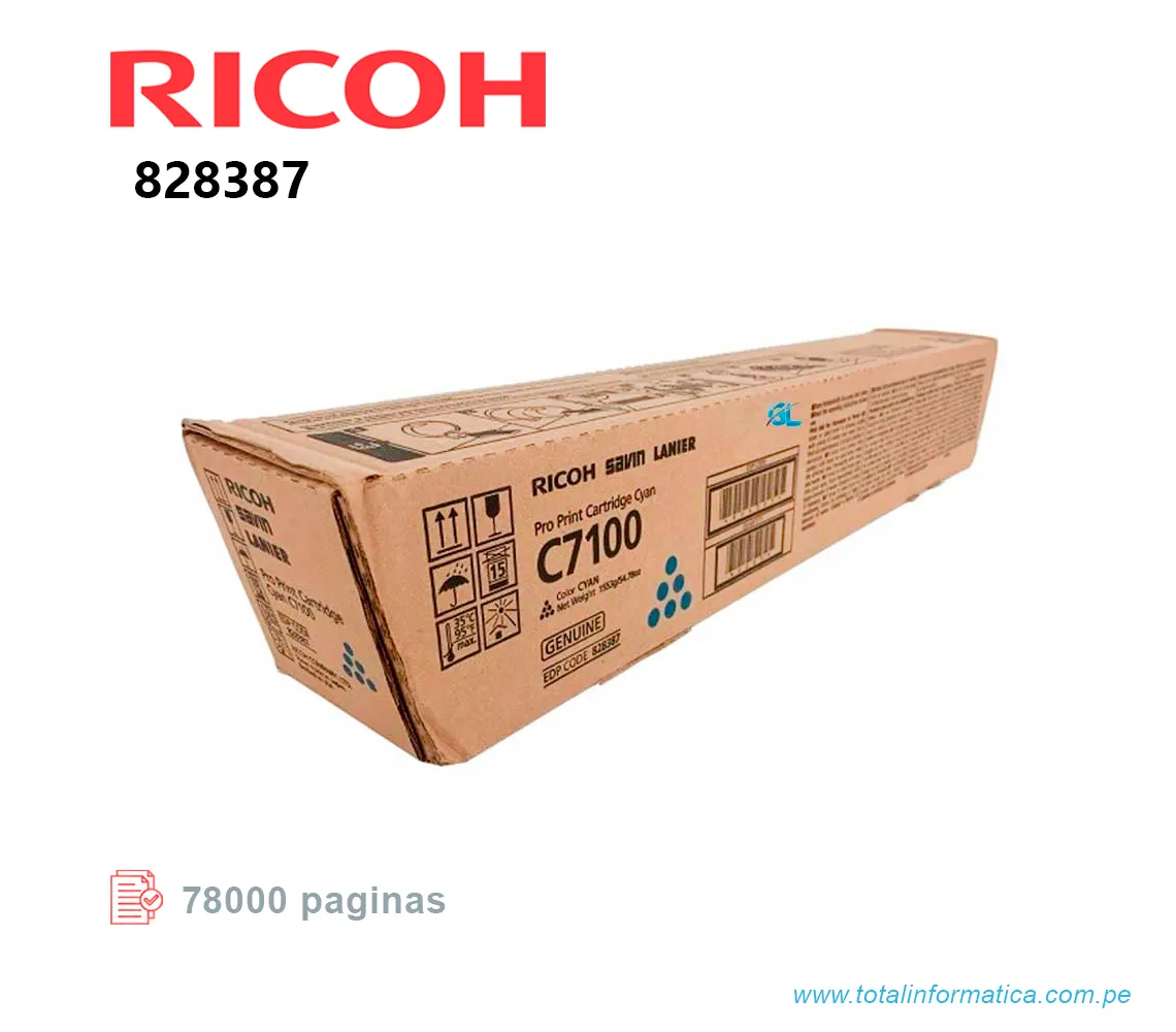 TONER RICOH 828387 CYAN PRO C7100 78KPG - imagen 1