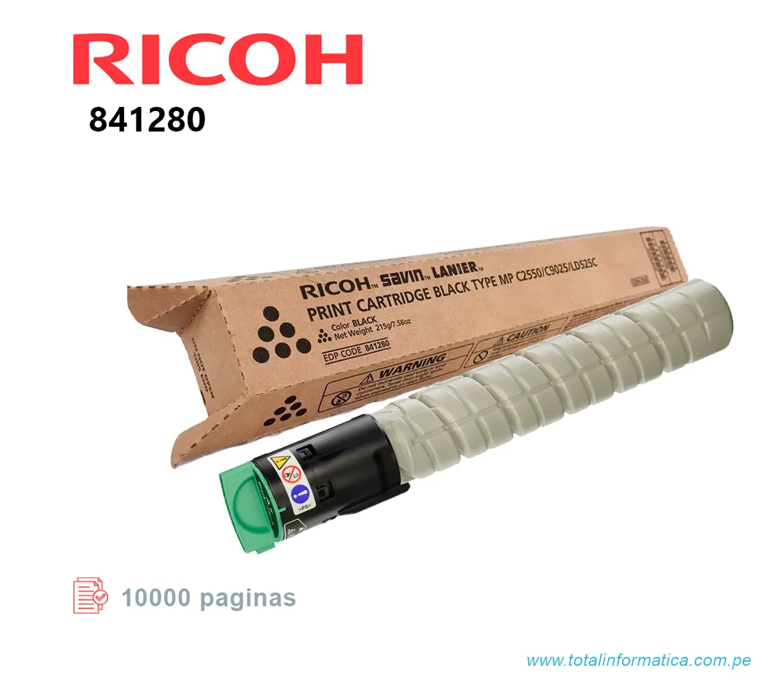 TONER RICOH 841280 BLACK MP C2550 C2050 10KPG - imagen 2