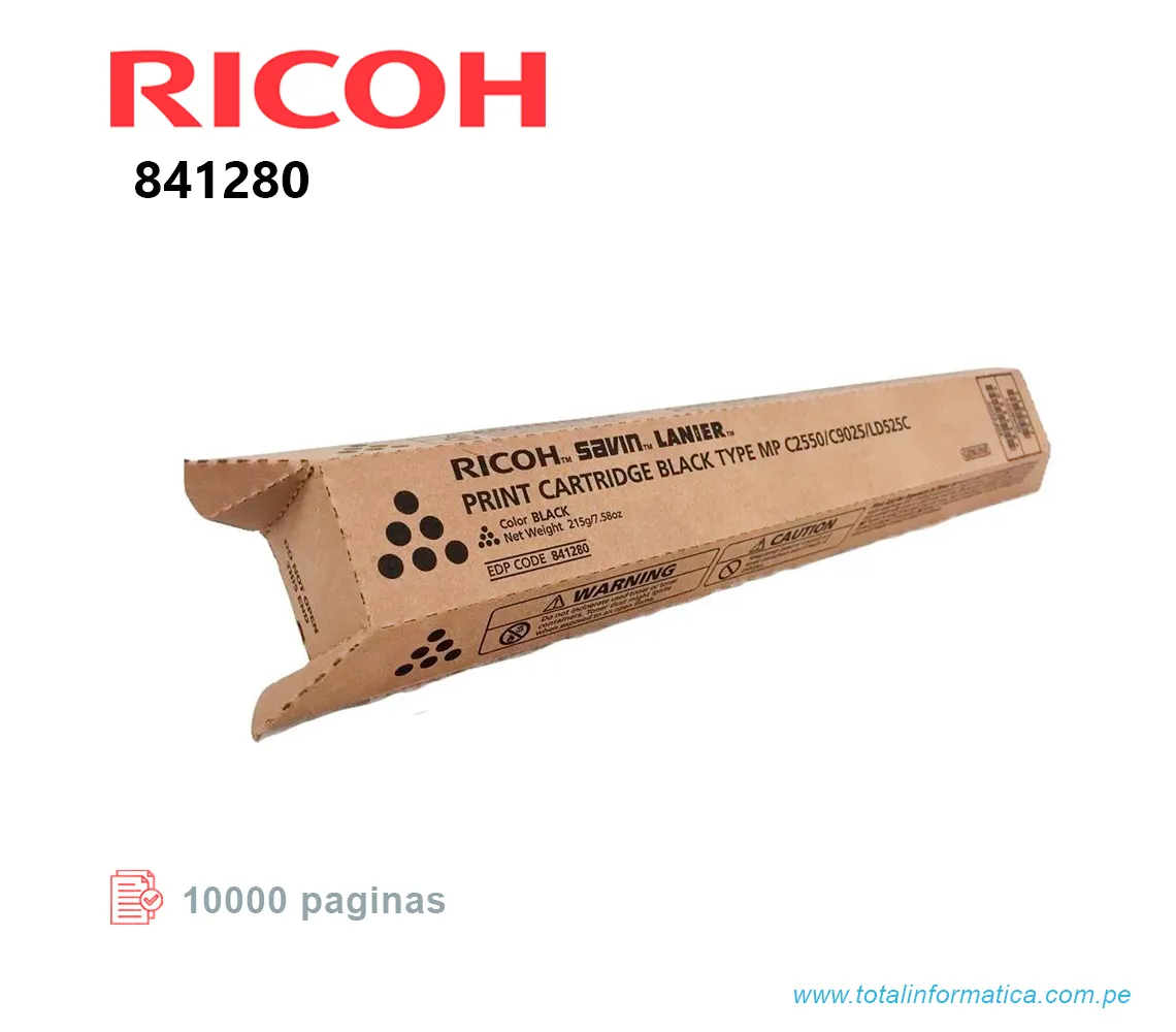 TONER RICOH 841280 BLACK MP C2550 C2050 10KPG - imagen 1