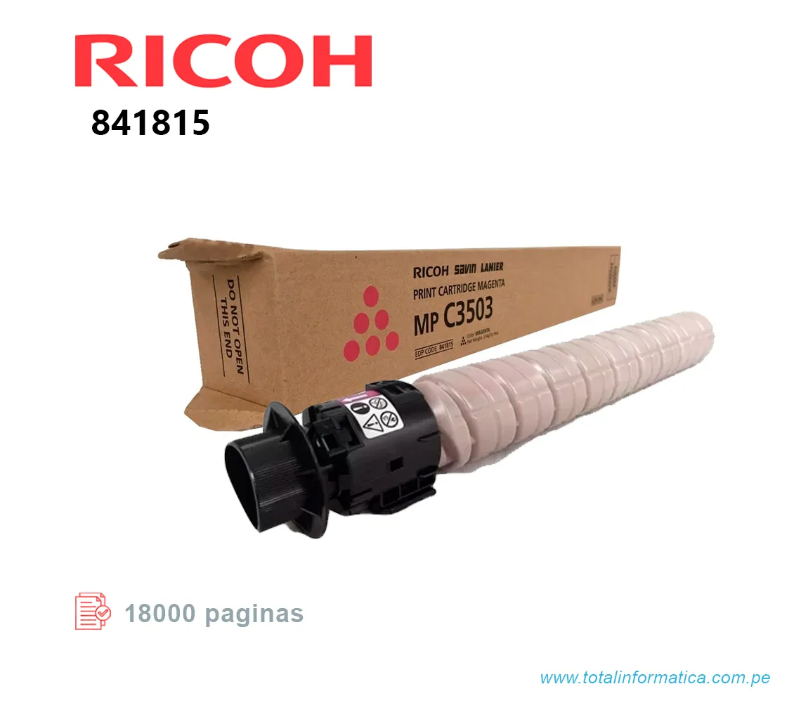 TONER RICOH 841815 MAGENTA, MP C3003, C3503 18 KPG  - imagen 2
