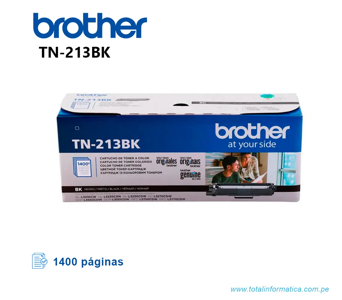 TONER BROTHER TN213BK/TN-213BK BLACK, PARA L3270, 1400 PAG - imagen 1