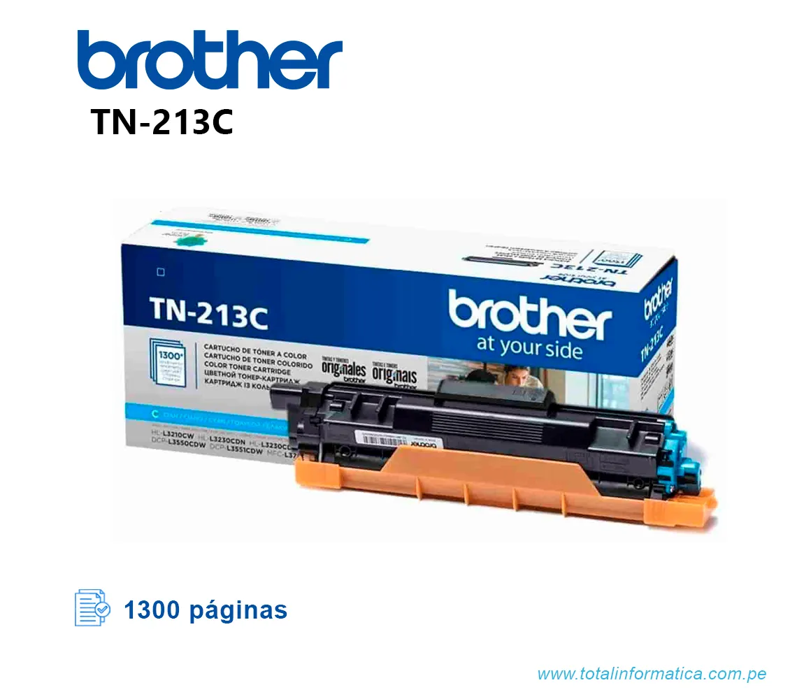 TONER BROTHER TN213C CIAN, PARA L3270, L3750, 1300 PAG - imagen 2