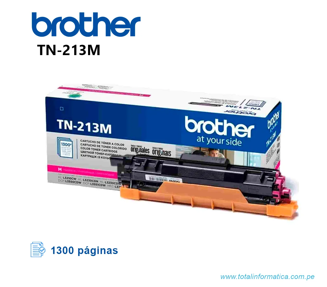 TONER BROTHER TN213M MAGENTA, PARA L3270, L3750 1300 PAG - imagen 2
