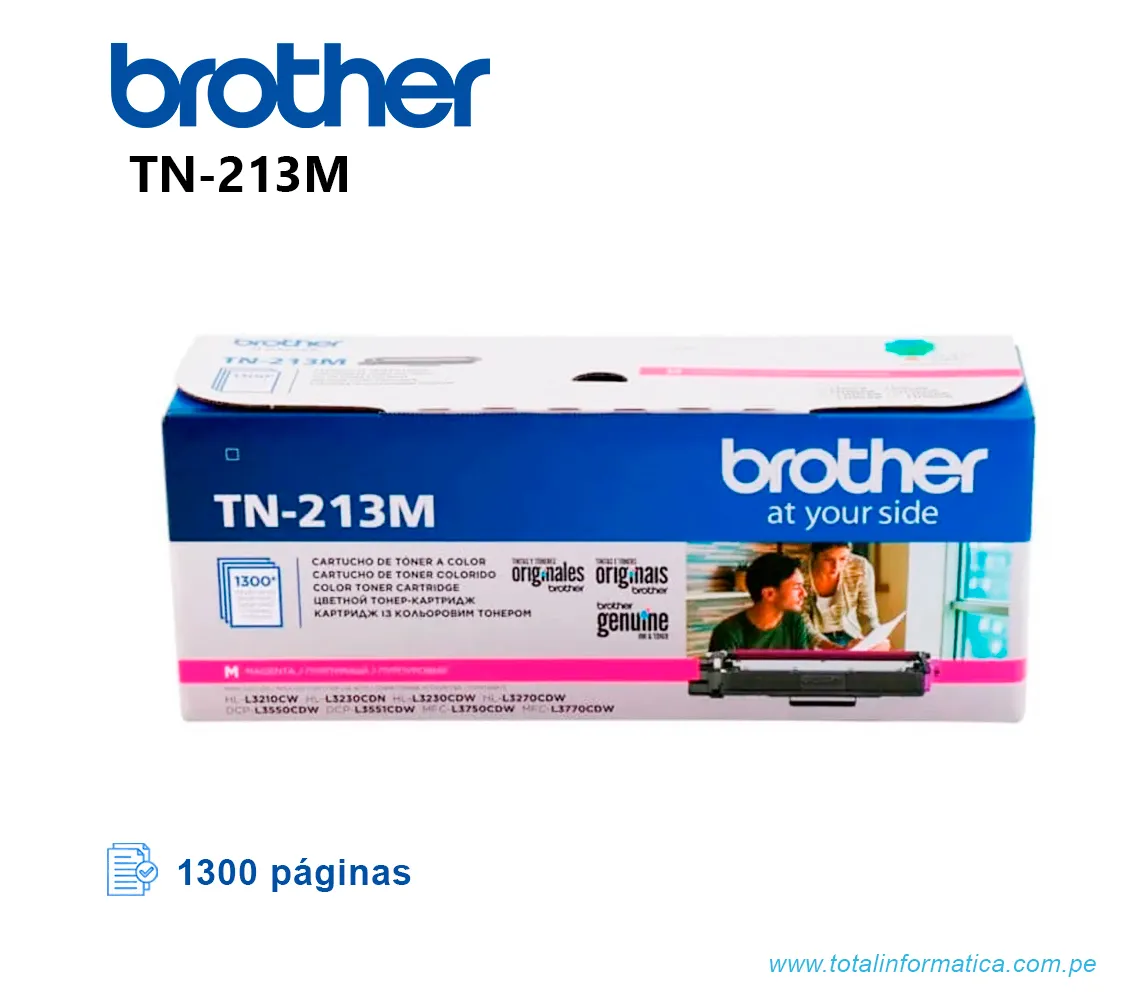 TONER BROTHER TN213M MAGENTA, PARA L3270, L3750 1300 PAG - imagen 1