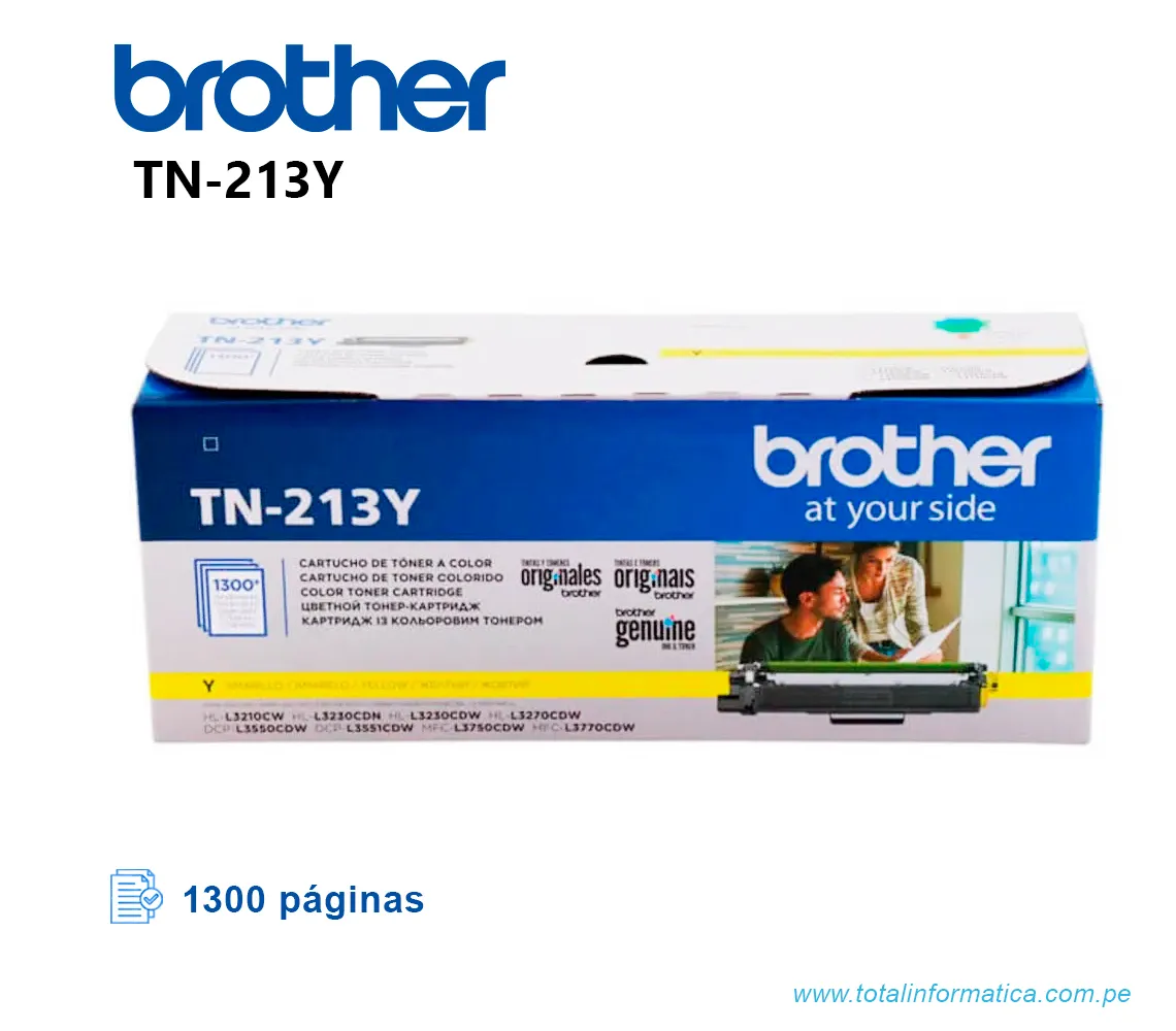 TONER BROTHER TN213Y YELLOW, PARA L3270, L3750, 1300 PAG - imagen 1