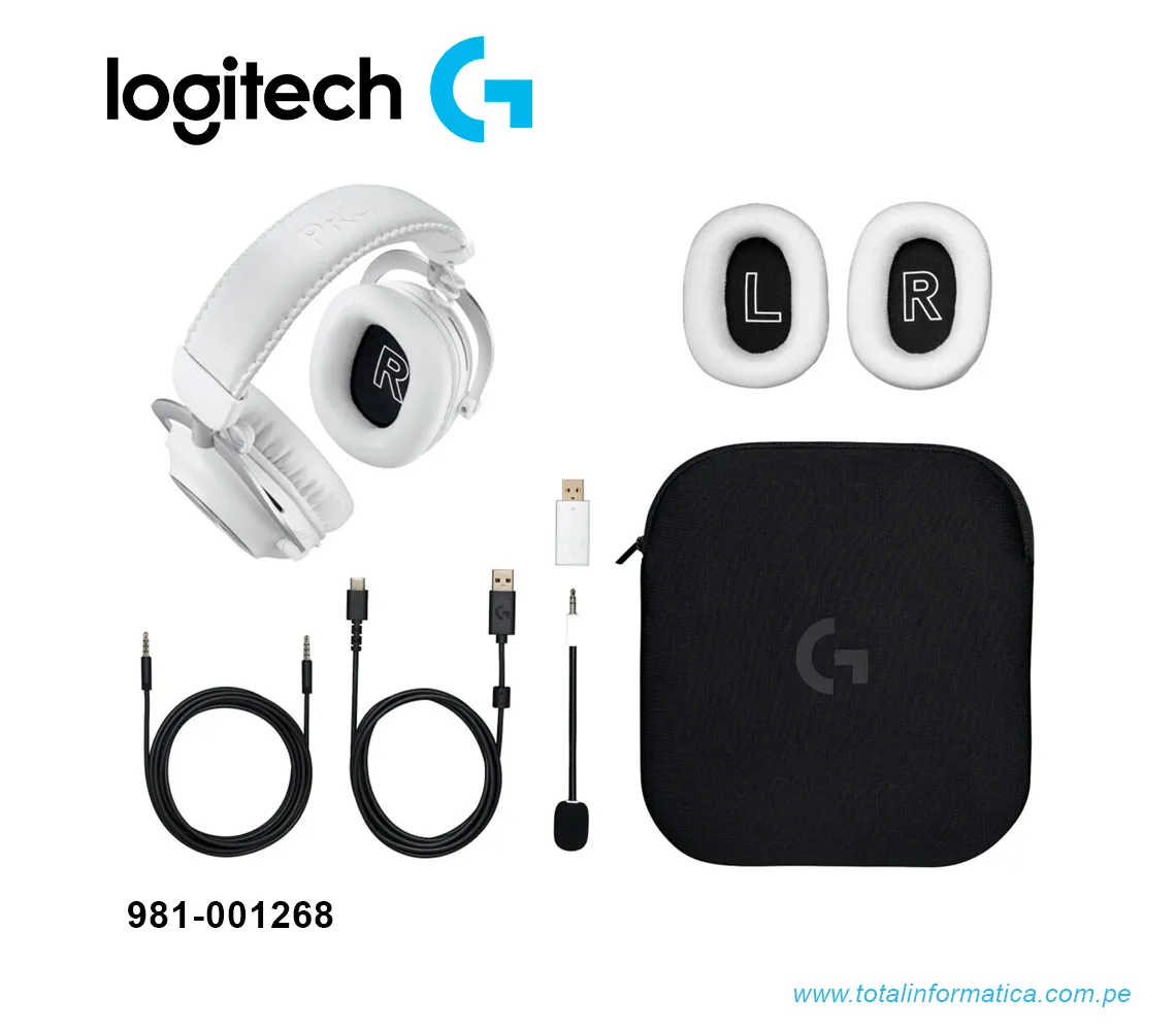 AUDIFONO CON MICROFONO LOGITECH G PRO X2 LIGHTSPEED, INALÁMBRICO, BT, 3.5MM, BLANCO(981-001268) - imagen 2