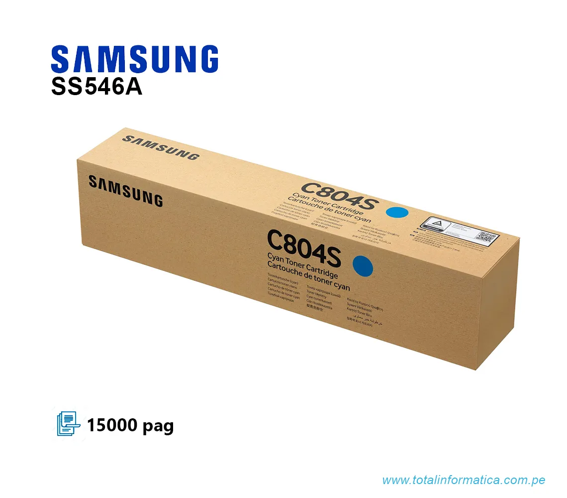 TONER SAMSUNG CLT-C804S HP SS546A CYAN 15K PGS - imagen 1