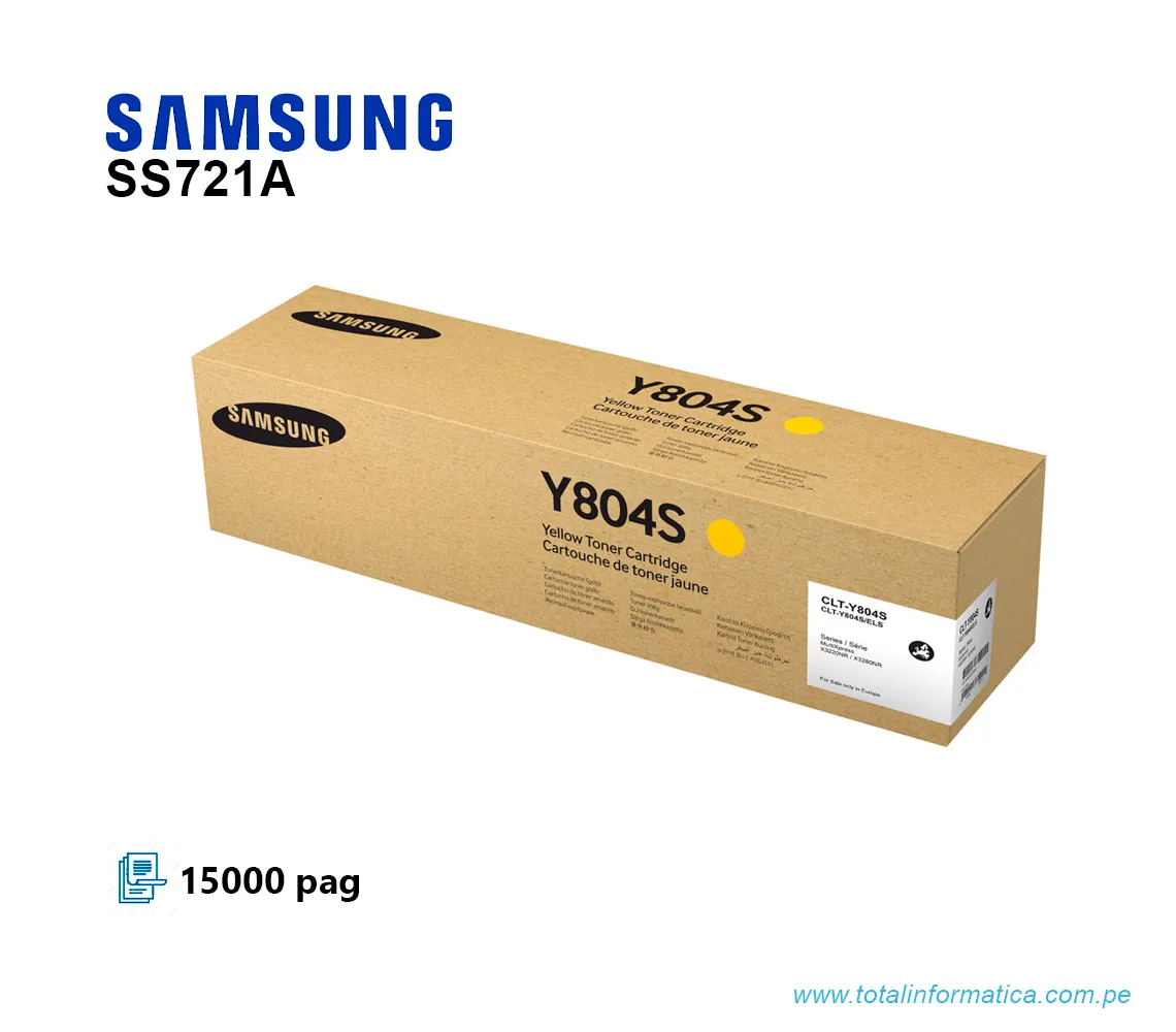 TONER SAMSUNG CLT-Y804S HP SS721A YELLOW 15K PAG  - imagen 1