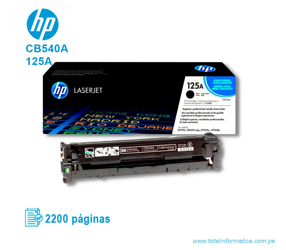 TONER HP 125A BLACK ( CB540A ) LASERJET CP1210/CP1215 - imagen 2