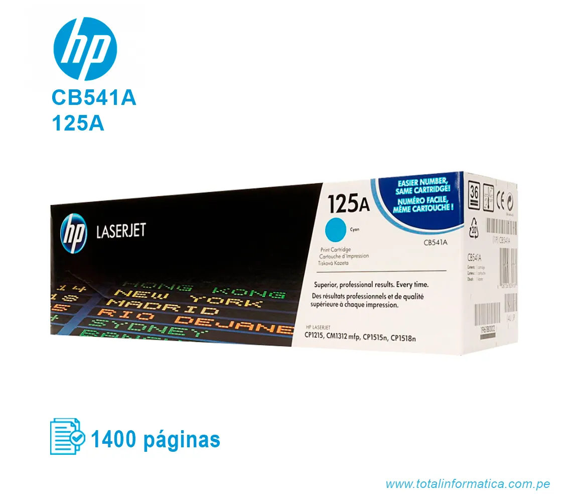 TONER HP 125A CYAN ( CB541A ) LASERJET CP1210/CP1215 - imagen 1