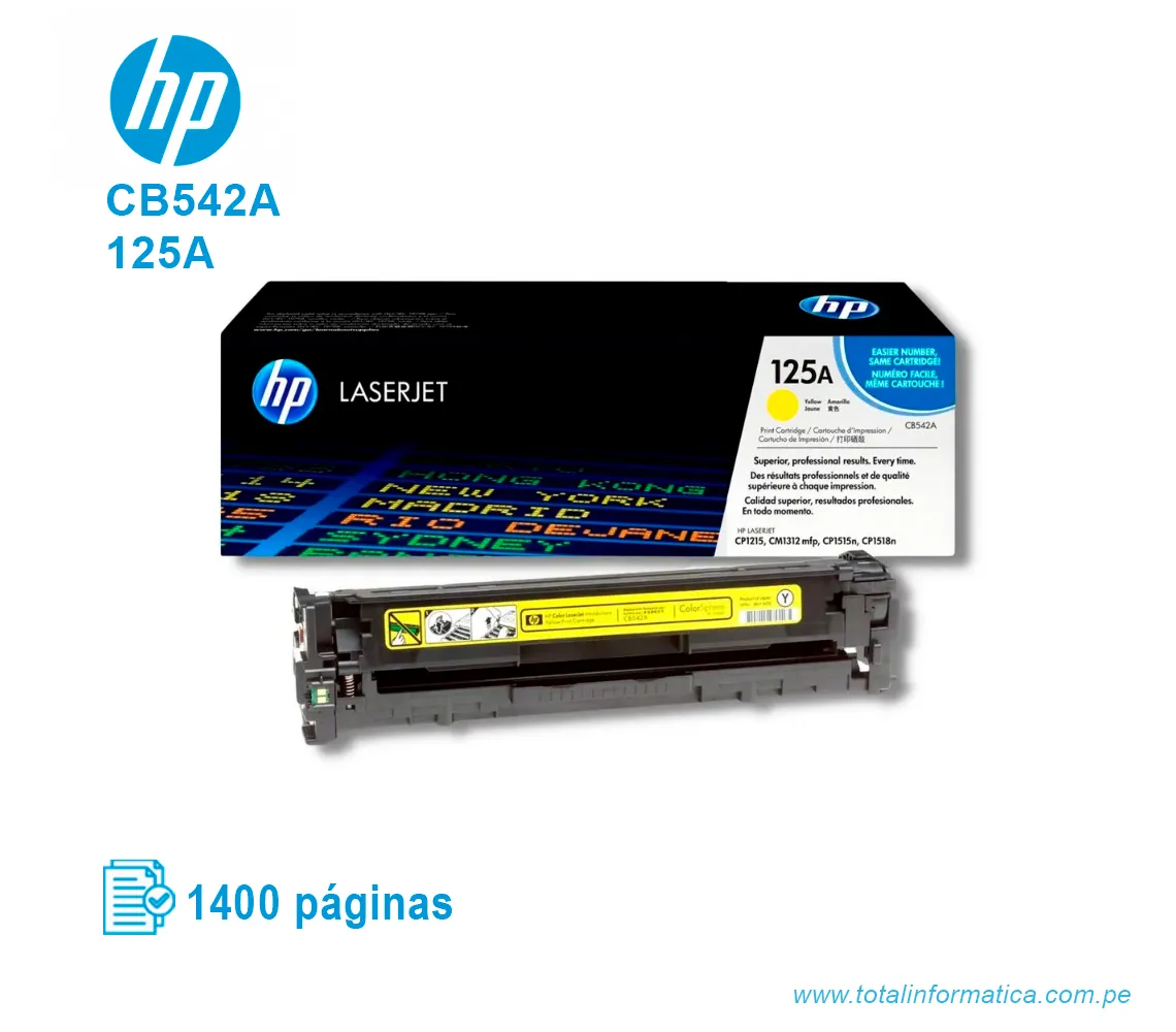 TONER HP 125A YELLOW ( CB542A ) LASERJET CP1210/CP1215 - imagen 2