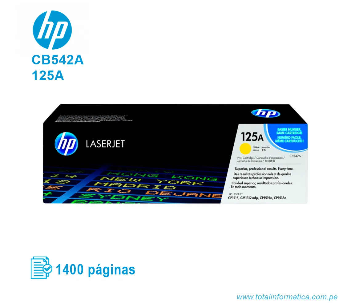 TONER HP 125A YELLOW ( CB542A ) LASERJET CP1210/CP1215 - imagen 1