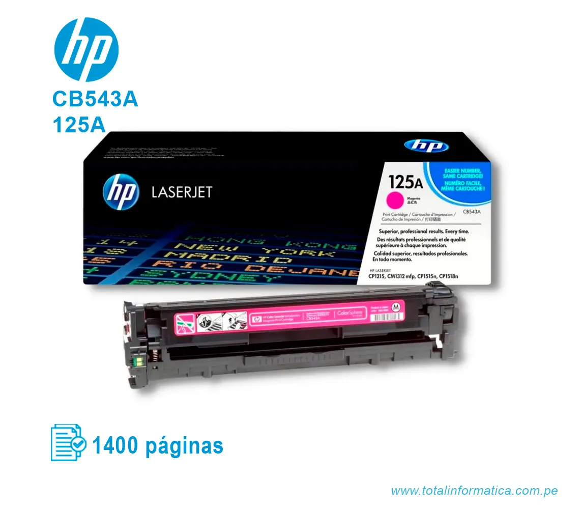TONER HP 125A MAGENTA ( CB543A ) LASERJET CP1210/CP1215 - imagen 2