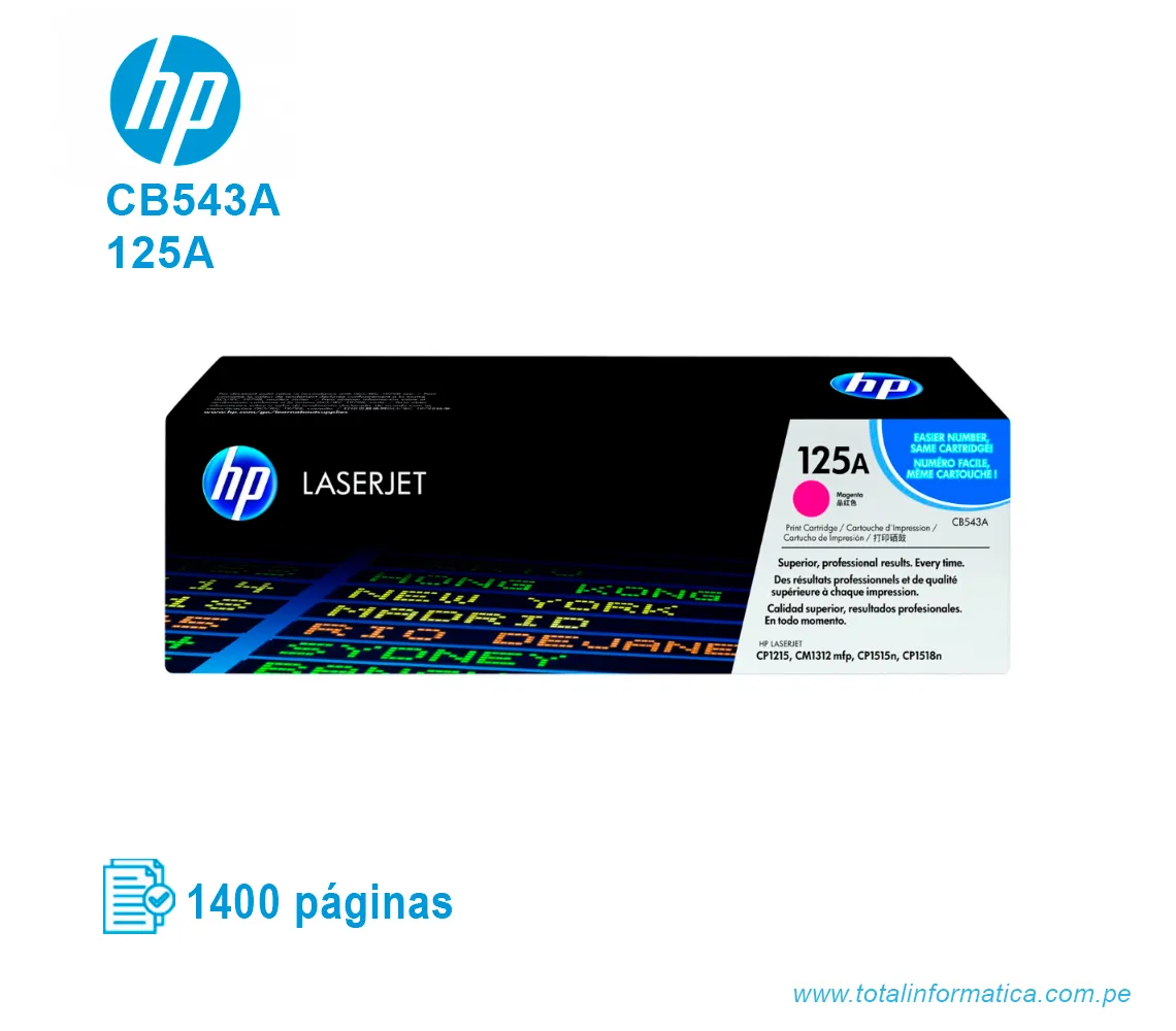 TONER HP 125A MAGENTA ( CB543A ) LASERJET CP1210/CP1215 - imagen 1