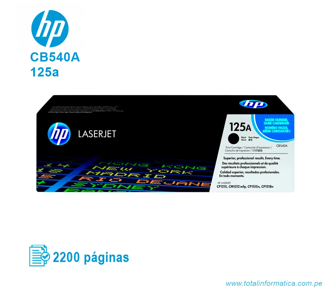 TONER HP 125A BLACK ( CB540A ) LASERJET CP1210/CP1215 - imagen 1