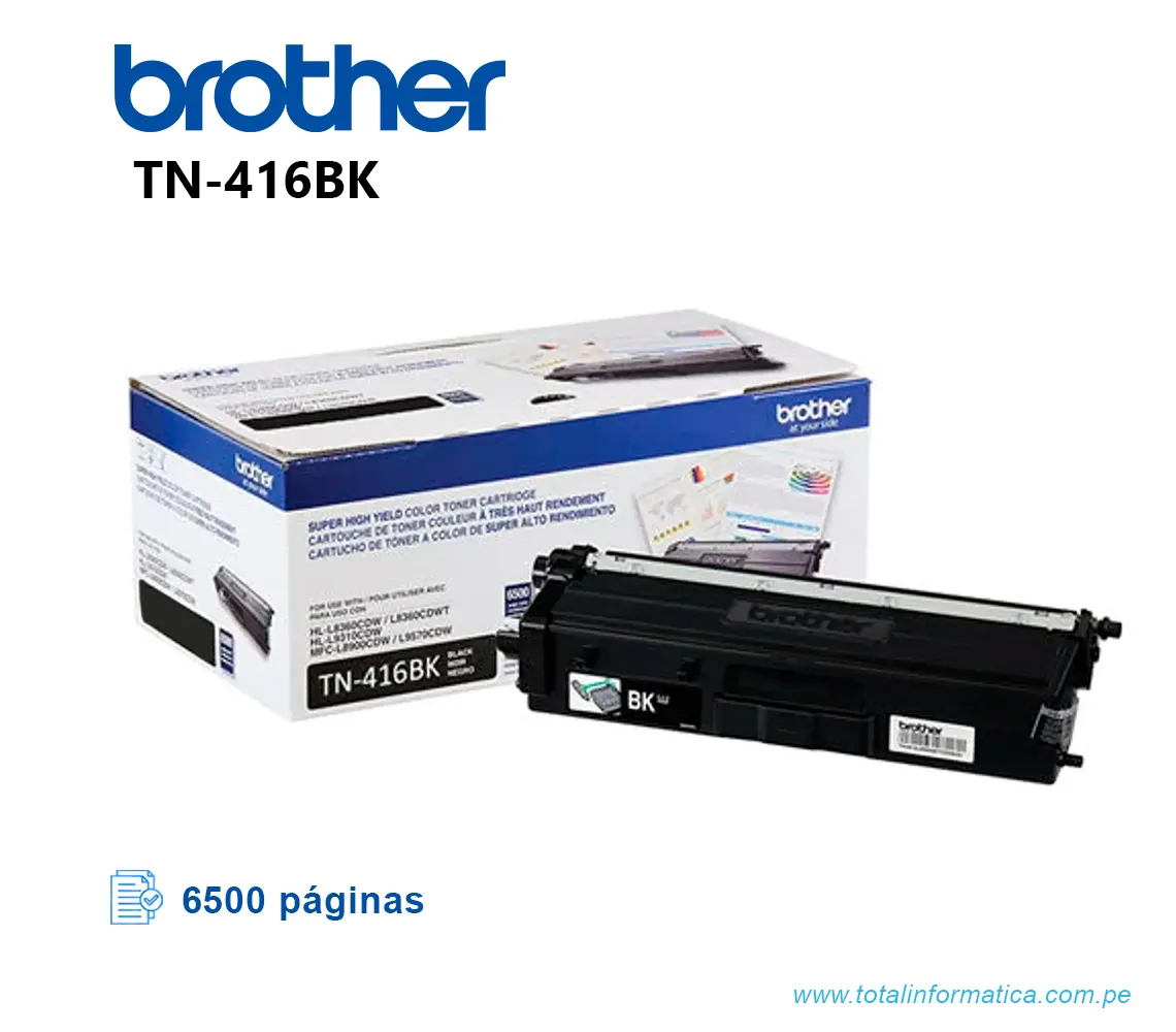 TONER BROTHER TN416BK/TN-416BK BLACK, MFCL8900CDW, 6500 PAG.   - imagen 2