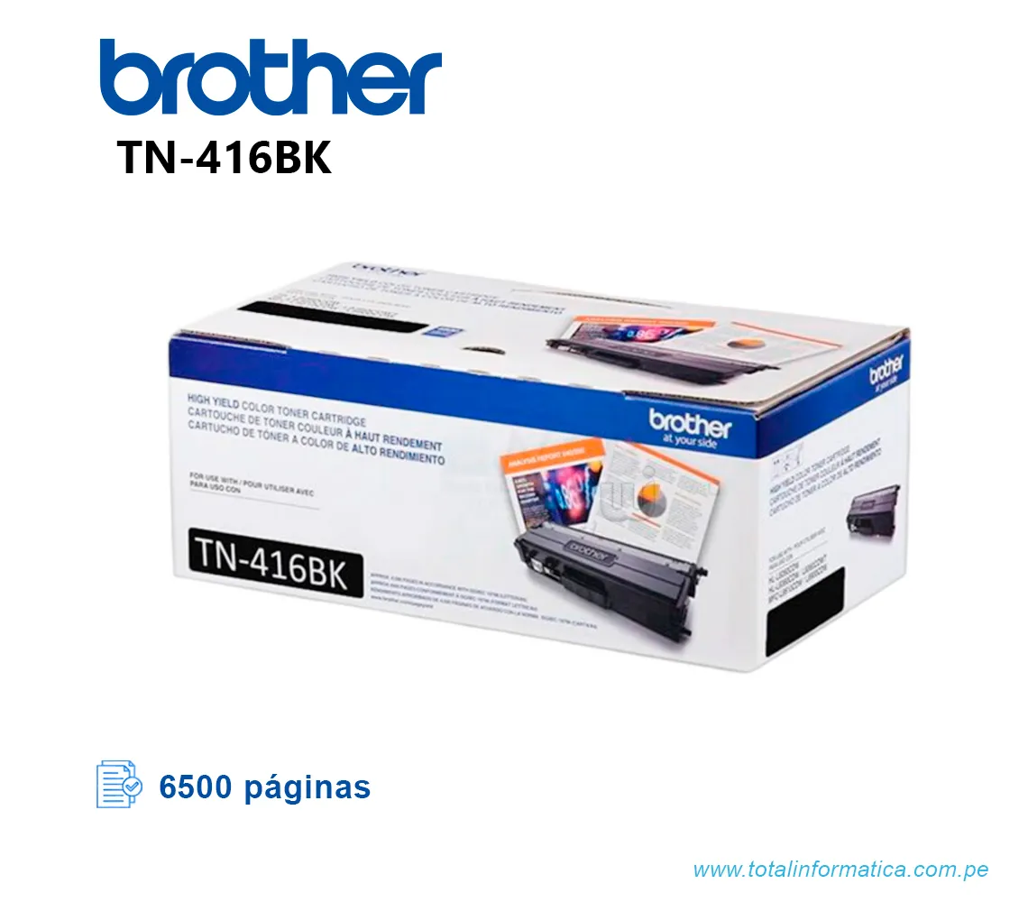 TONER BROTHER TN416BK/TN-416BK BLACK, MFCL8900CDW, 6500 PAG.   - imagen 1