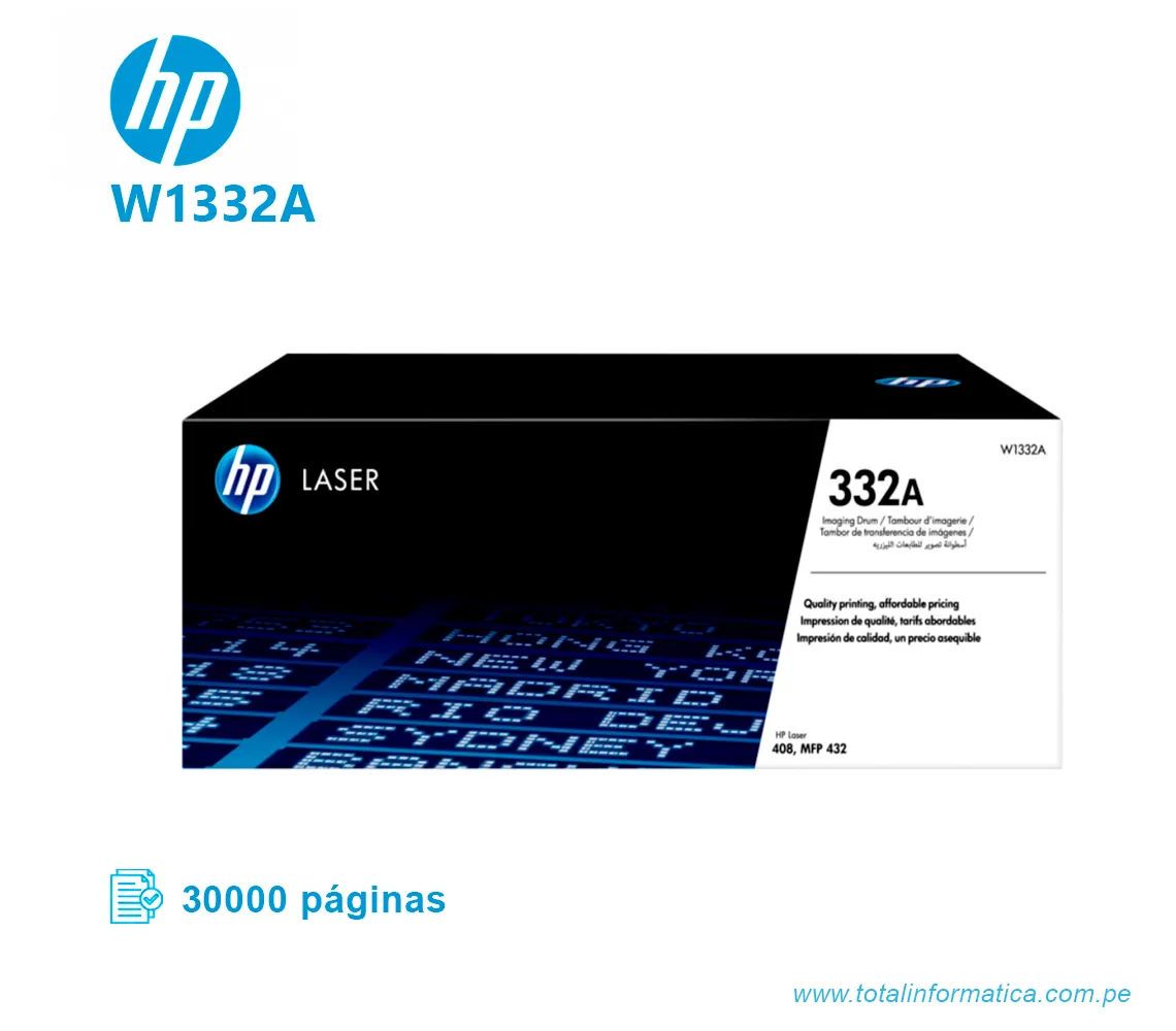 DRUM HP 332A W1332A L.J. 408DN 30,000 PGS  - imagen 1