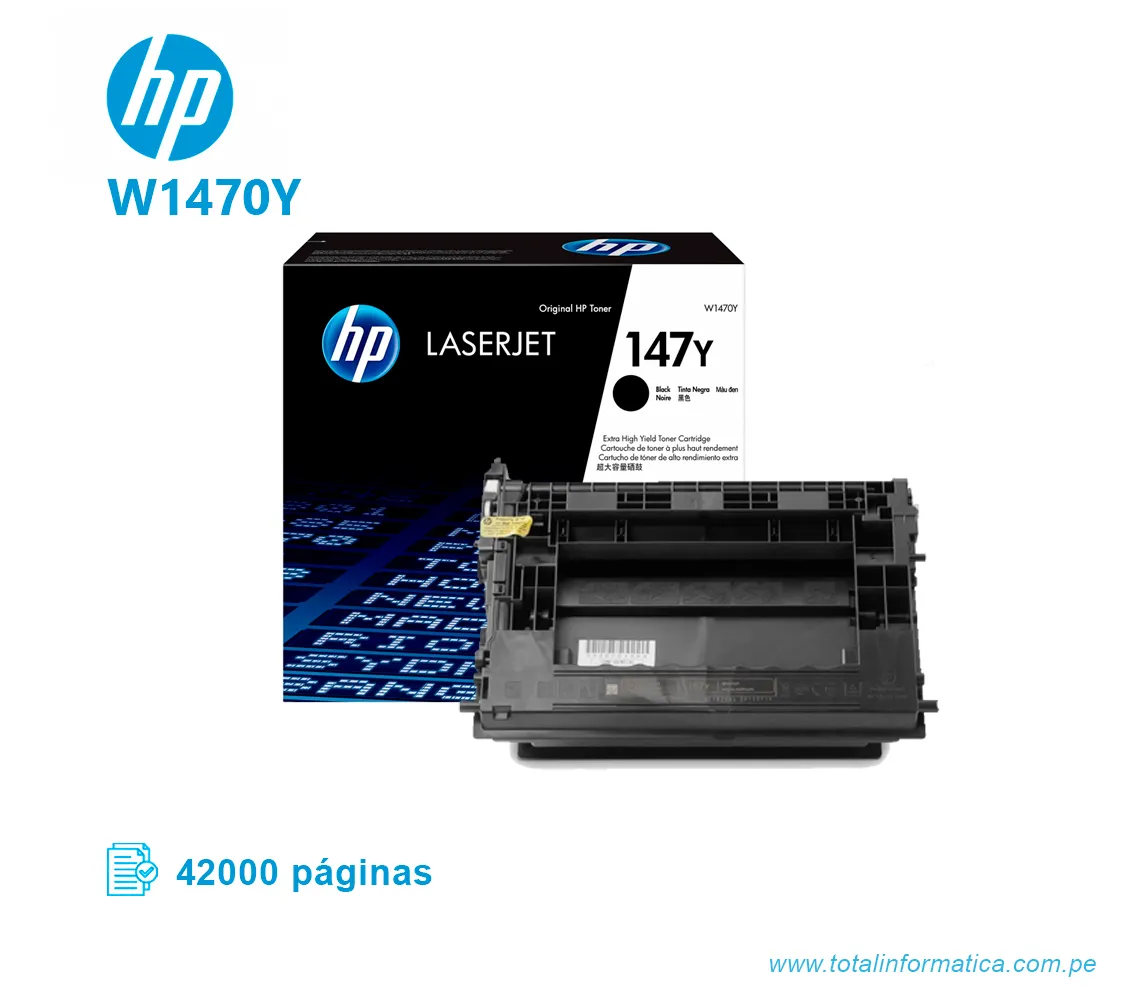 TONER HP 147Y W1470Y L.J. 107A BLACK, 42000 PGS - imagen 2