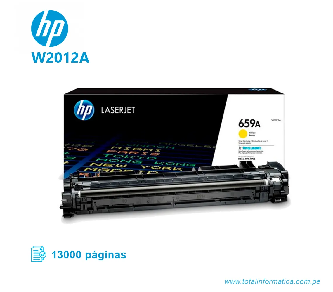 TONER HP 659A W2012A L.J. M856 YELLOW 13000 PGS - imagen 2