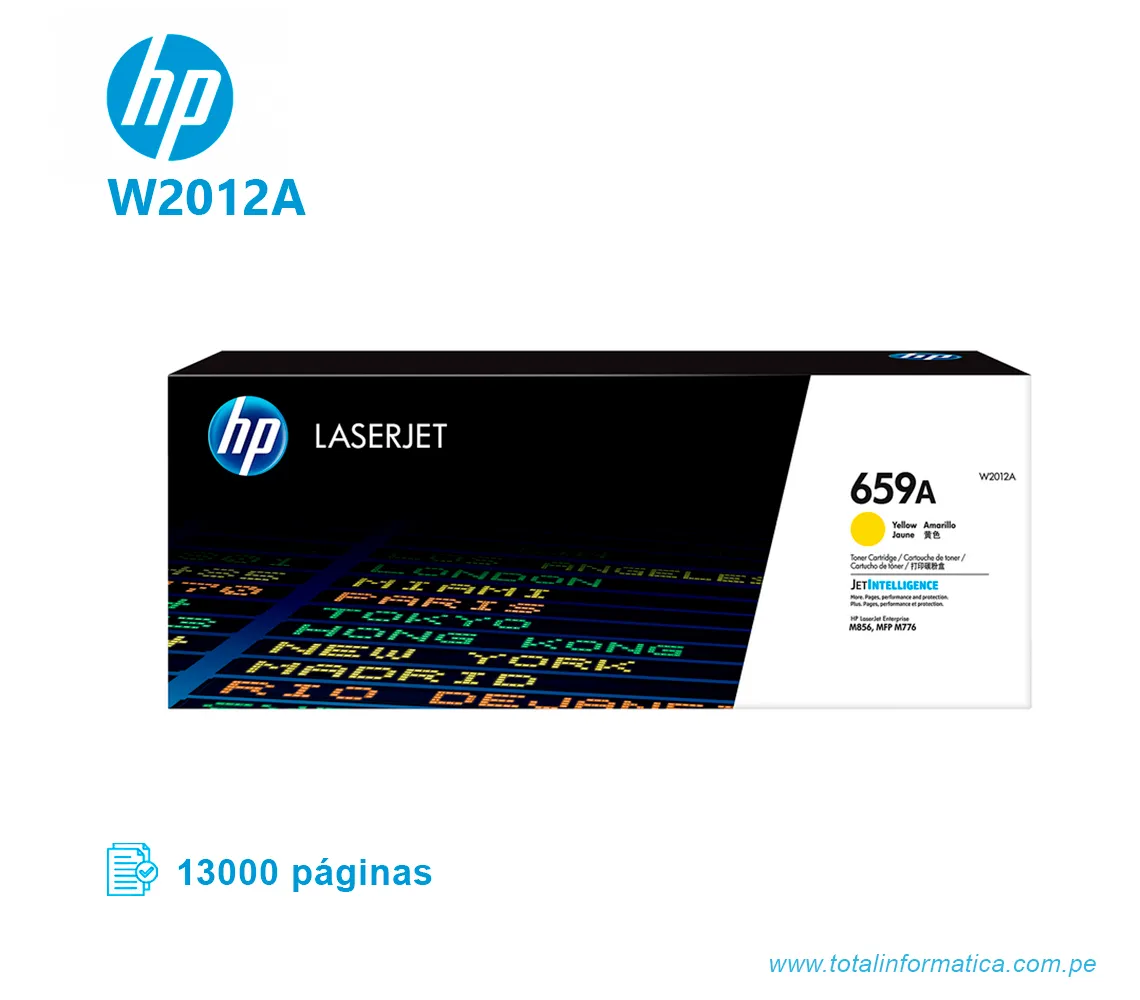 TONER HP 659A W2012A L.J. M856 YELLOW 13000 PGS - imagen 1