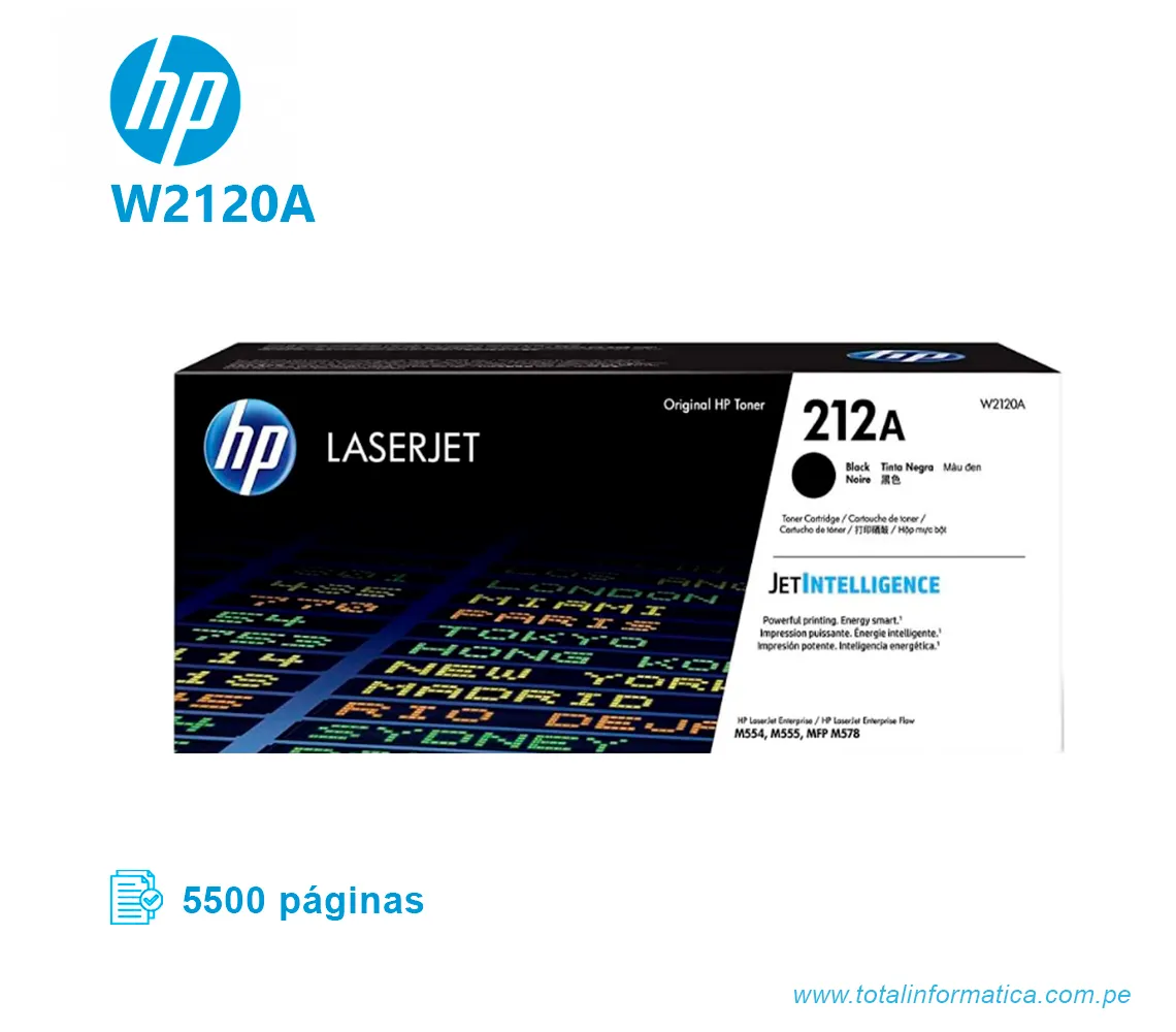 TONER HP 212A W2120A L.J. M555 BLACK  5500 PGS   - imagen 1