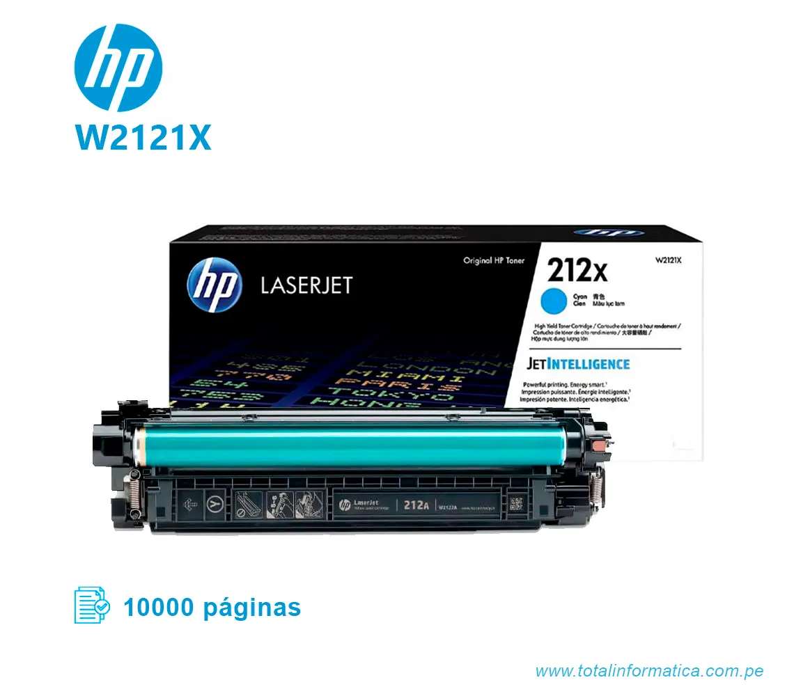 TONER HP 212X W2121X L.J. M555 CYAN 10 KPGS  - imagen 2
