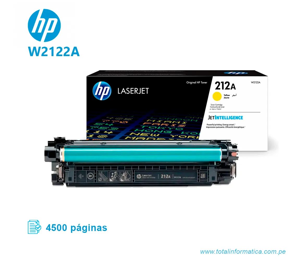 TONER HP 212A W2122A L.J. M555 YELLOW 4500 PGS - imagen 2