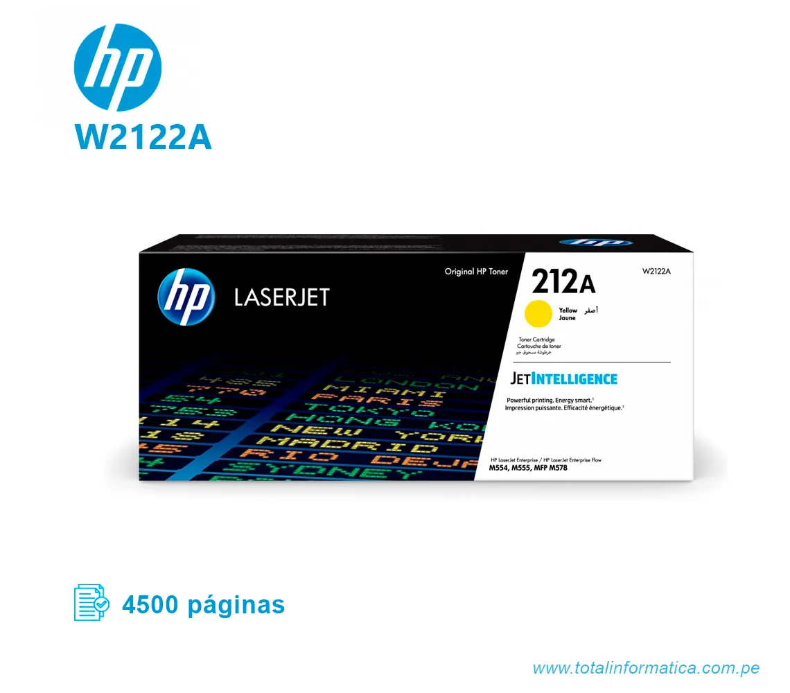 TONER HP 212A W2122A L.J. M555 YELLOW 4500 PGS - imagen 1