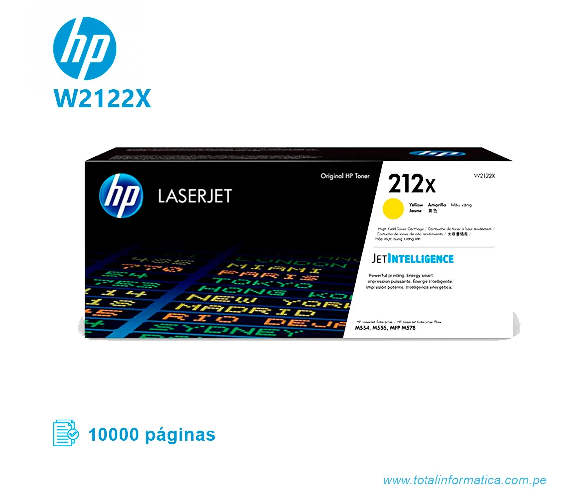 TONER HP 212X W2122X L.J. M555 YELLOW 10 KPGS - imagen 1