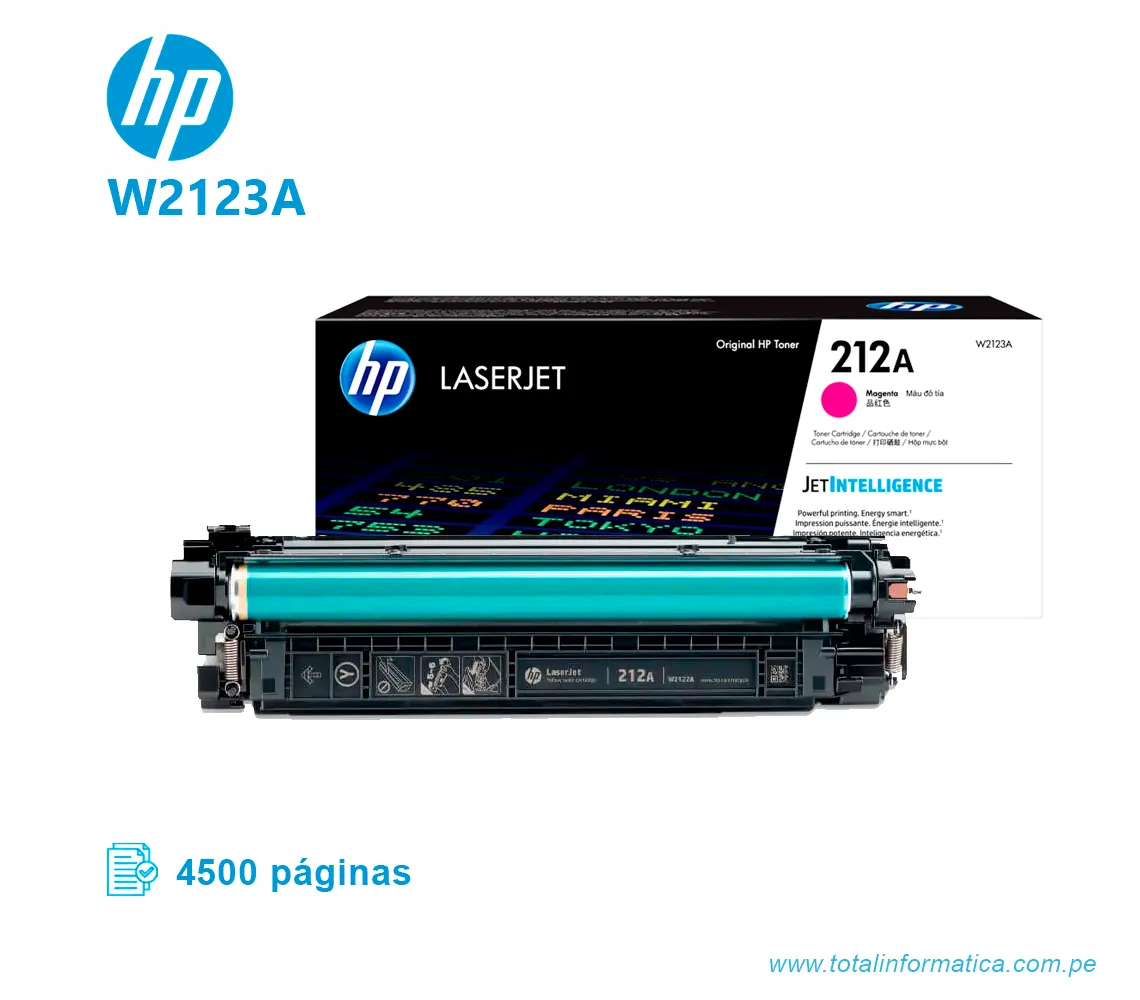 TONER HP 212A W2123A L.J. M555 MAGENTA 4500 PGS - imagen 2