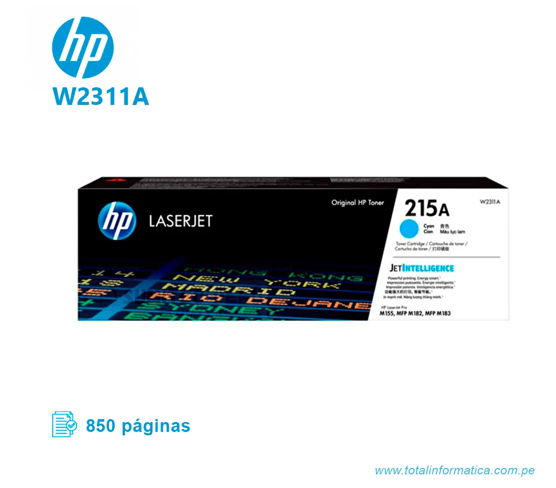 TONER HP 215A W2311A L.J. CYAN 850 PAGS  - imagen 1