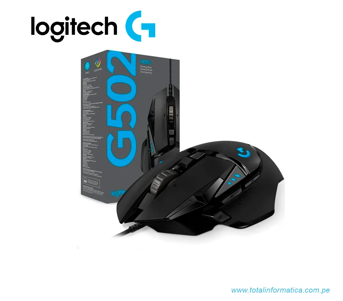 MOUSE GAMING LOGITECH G502 HERO, 16000 DPI, RGB, NEGRO(910-005469) - imagen 2