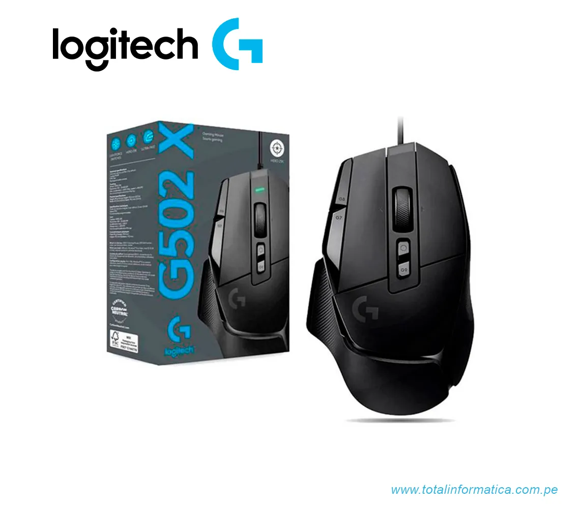 MOUSE GAMING LOGITECH G502 X HERO,25K DPI, NEGRO(910-006136) - imagen 2