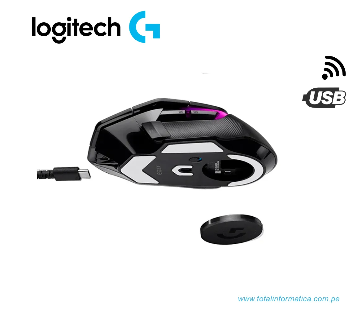 MOUSE GAMING LOGITECH G502 X PLUS, 25K DPI, INALAMBRICO, RGB, NEGRO(910-006160) - imagen 3