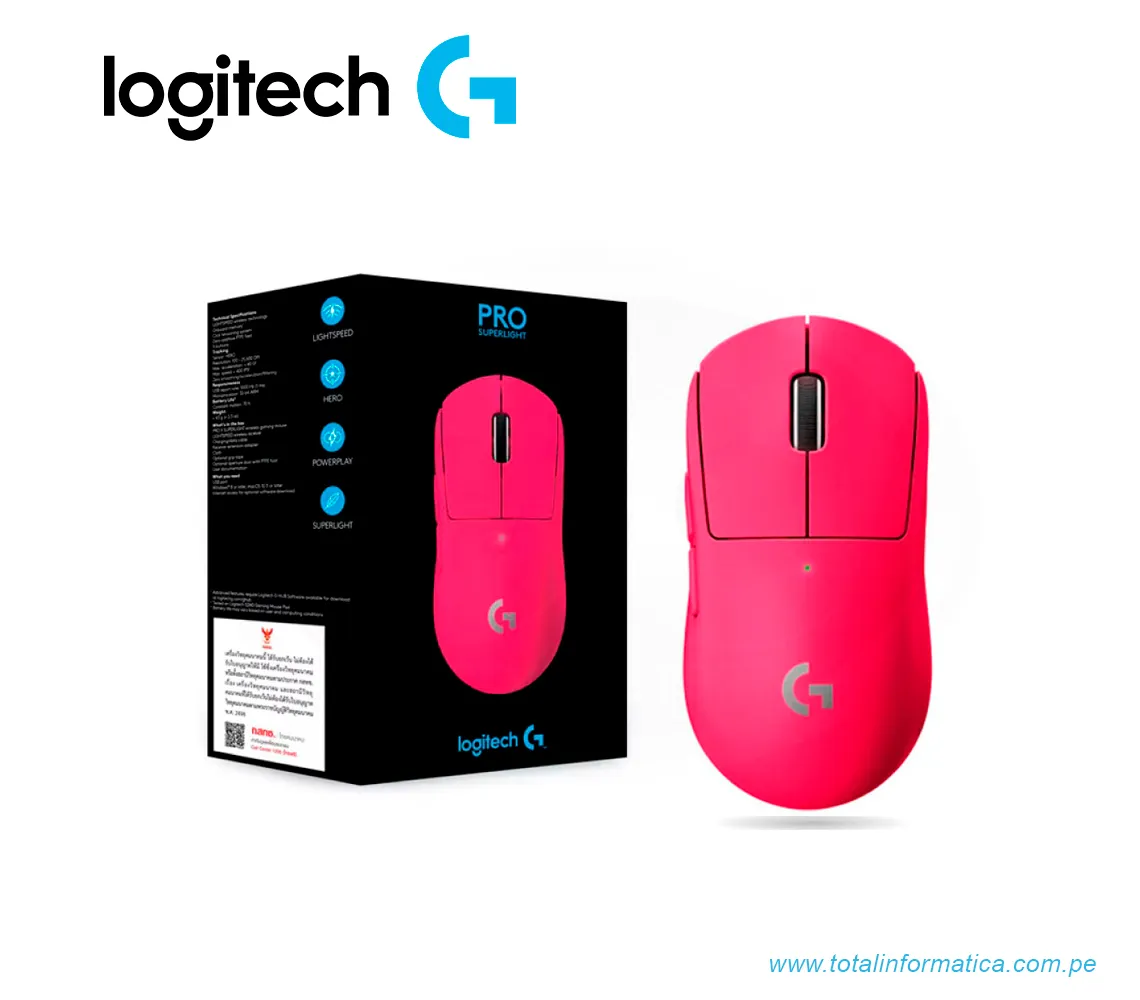 MOUSE GAMING LOGITECH G PRO X SUPERLIGHT 2, INALAMBRICO LIGHTSPEED, MAGENTA(910-006795) - imagen 2