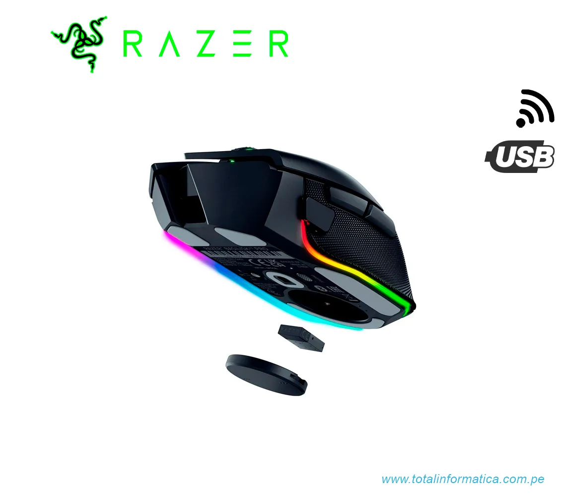 MOUSE GAMING RAZER BASILISCO V3 PRO, INALAMBRICO/BLUETOOTH/USB-C, CHROMA RGB, NEGRO(RZ01-04620100-R3U1) - imagen 3
