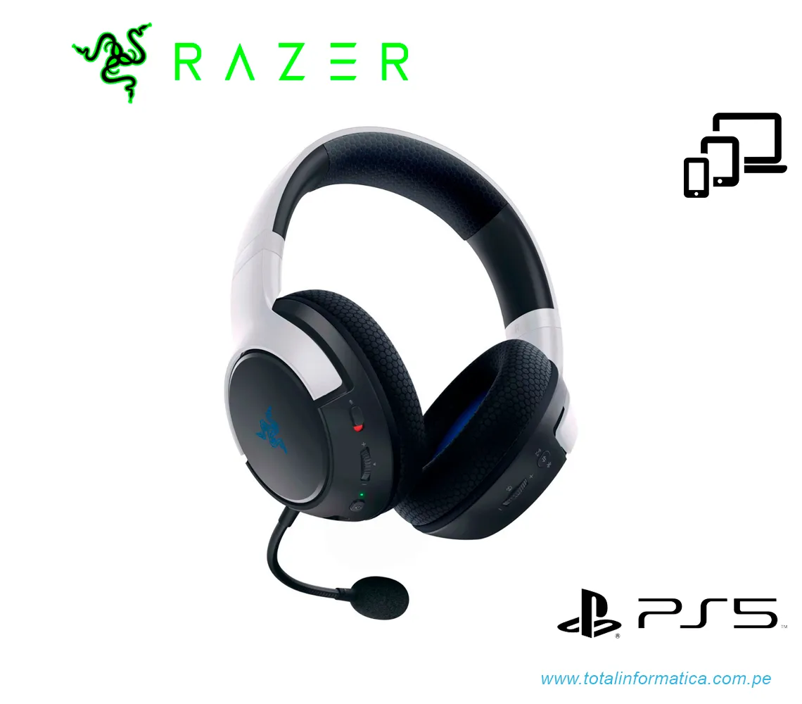 AUDIFONO GAMING CON MICROFONO RAZER KAIRA X, PS5/PC, 3.5MM, BLANCO(RZ04-03970700-R3U1) - imagen 3