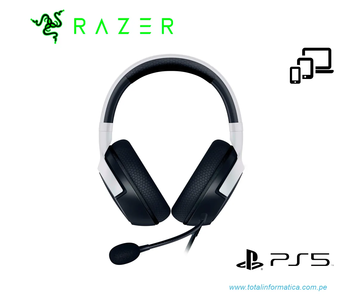 AUDIFONO GAMING CON MICROFONO RAZER KAIRA X, PS5/PC, 3.5MM, BLANCO(RZ04-03970700-R3U1) - imagen 2