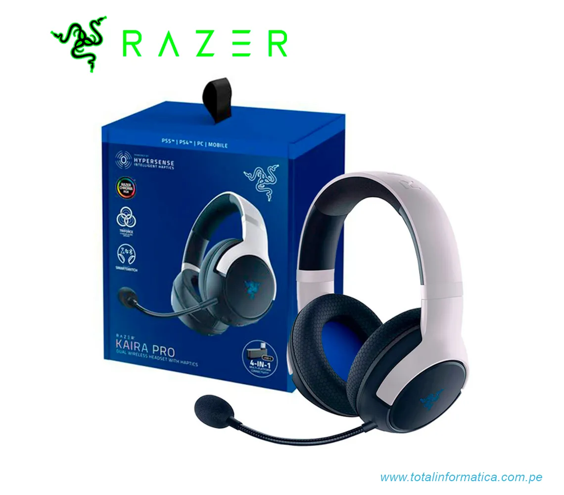 AUDIFONO CON MICROFONO RAZER KAIRA PRO, INALAMBRICO, BLUETOOTH,  SMARTWITCH,CHROMA RGB, BLANCO(RZ04-04030100-R3U1) - imagen 2