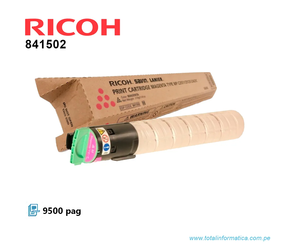 TONER RICOH 841502 MAGENTA MP C2551, 9.5KPG   - imagen 2