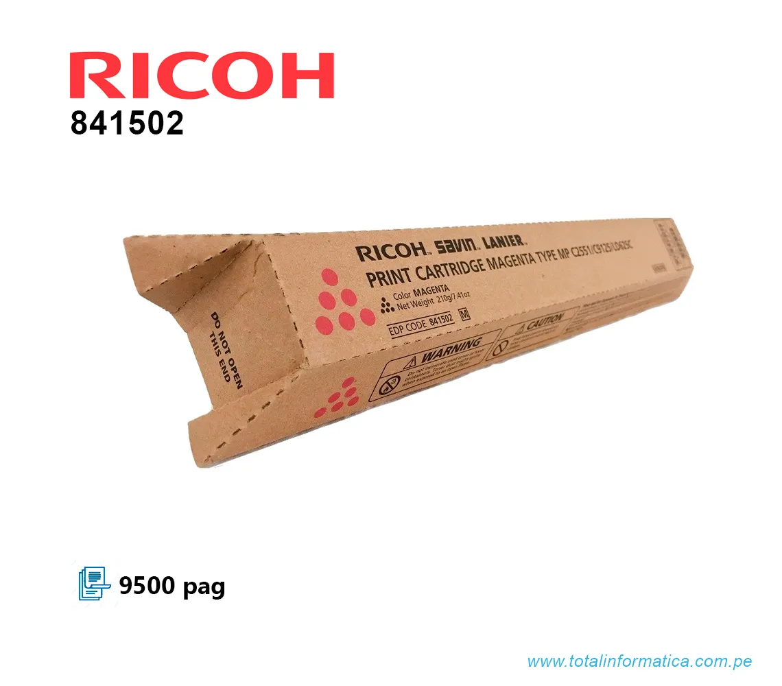 TONER RICOH 841502 MAGENTA MP C2551, 9.5KPG   - imagen 1