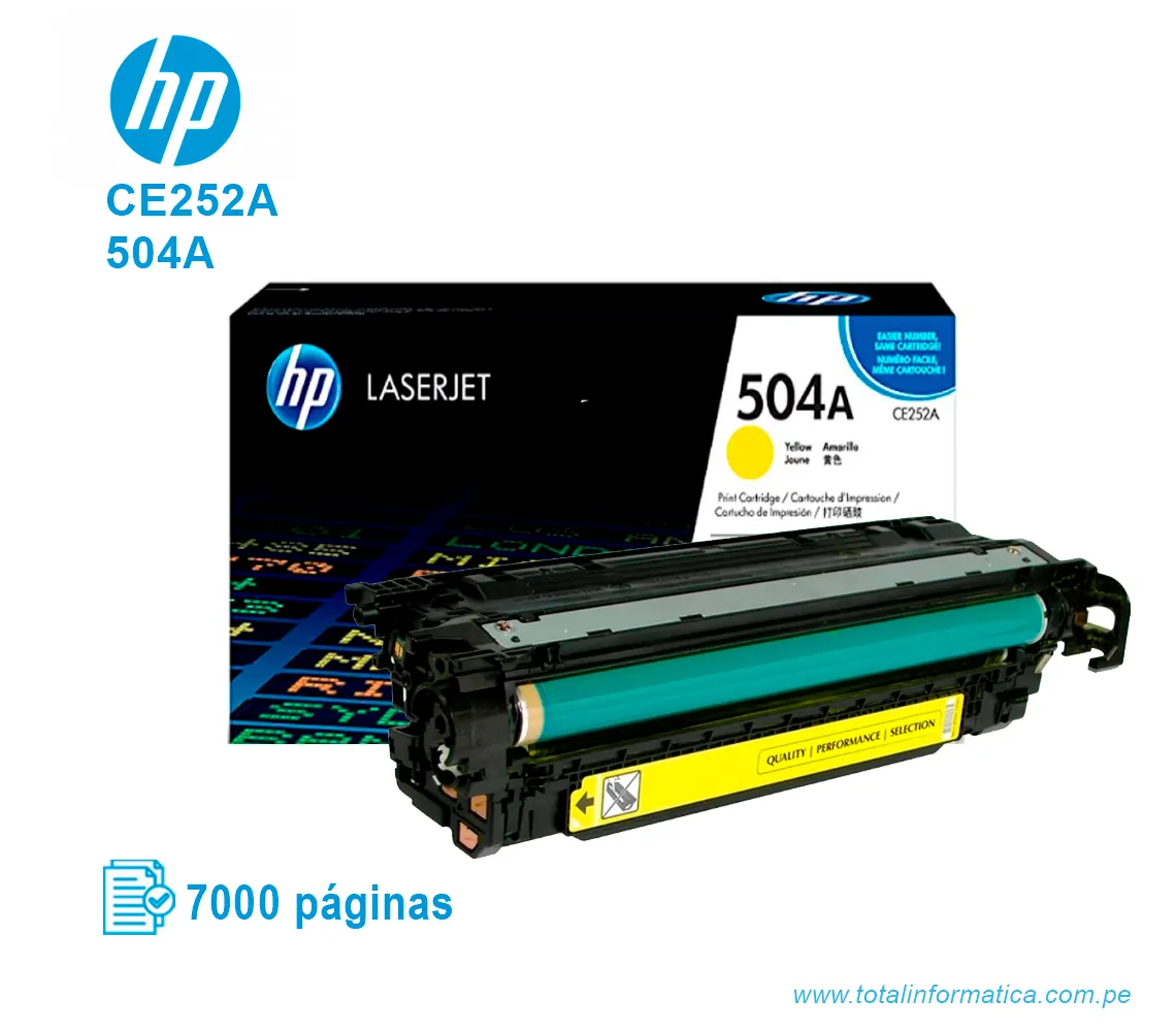 TONER HP 504A YELLOW ( CE252A ) LASERJET CP3525, 7000 PGS - imagen 2