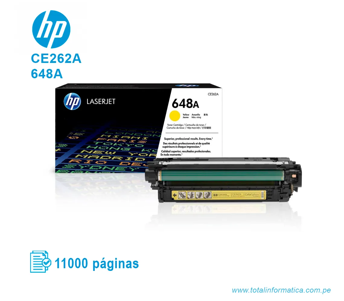 TONER HP 648A YELLOW ( CE262A ) LASERJET CP4025, 11K PGS - imagen 2