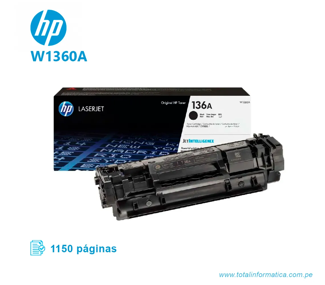 TONER HP 136A W1360A L.J. M211 BLACK, 1150 PGS - imagen 2