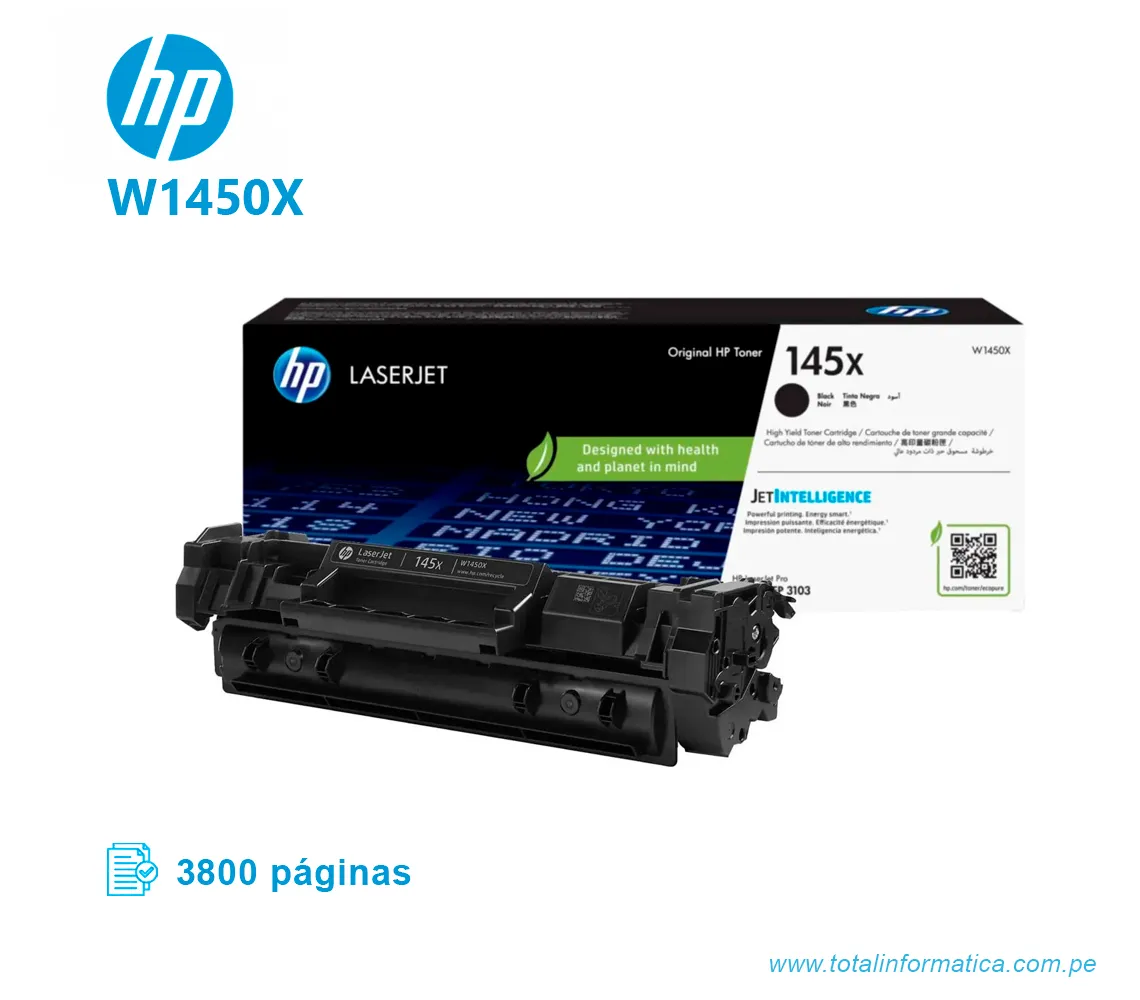 TONER HP 145X W1450X L.J. 3103 BLACK,  3800 PGS      - imagen 2