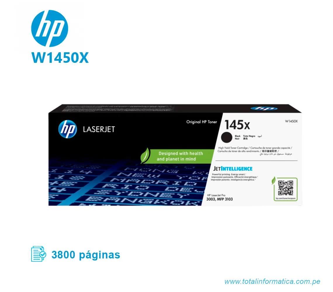 TONER HP 145X W1450X L.J. 3103 BLACK,  3800 PGS      - imagen 1