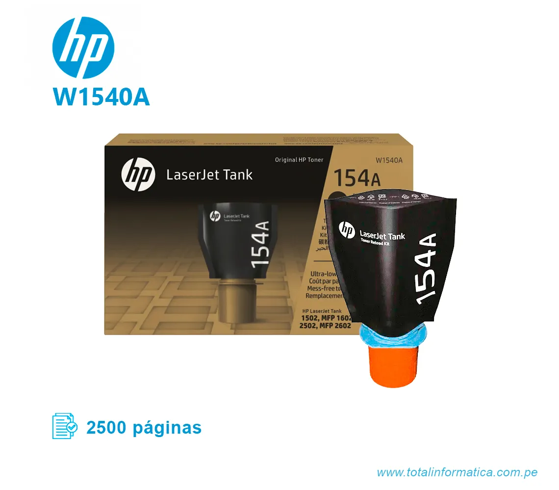 TONER HP 154A W1540A BLACK, LASER JET 1502/2602 2500PGS - imagen 2