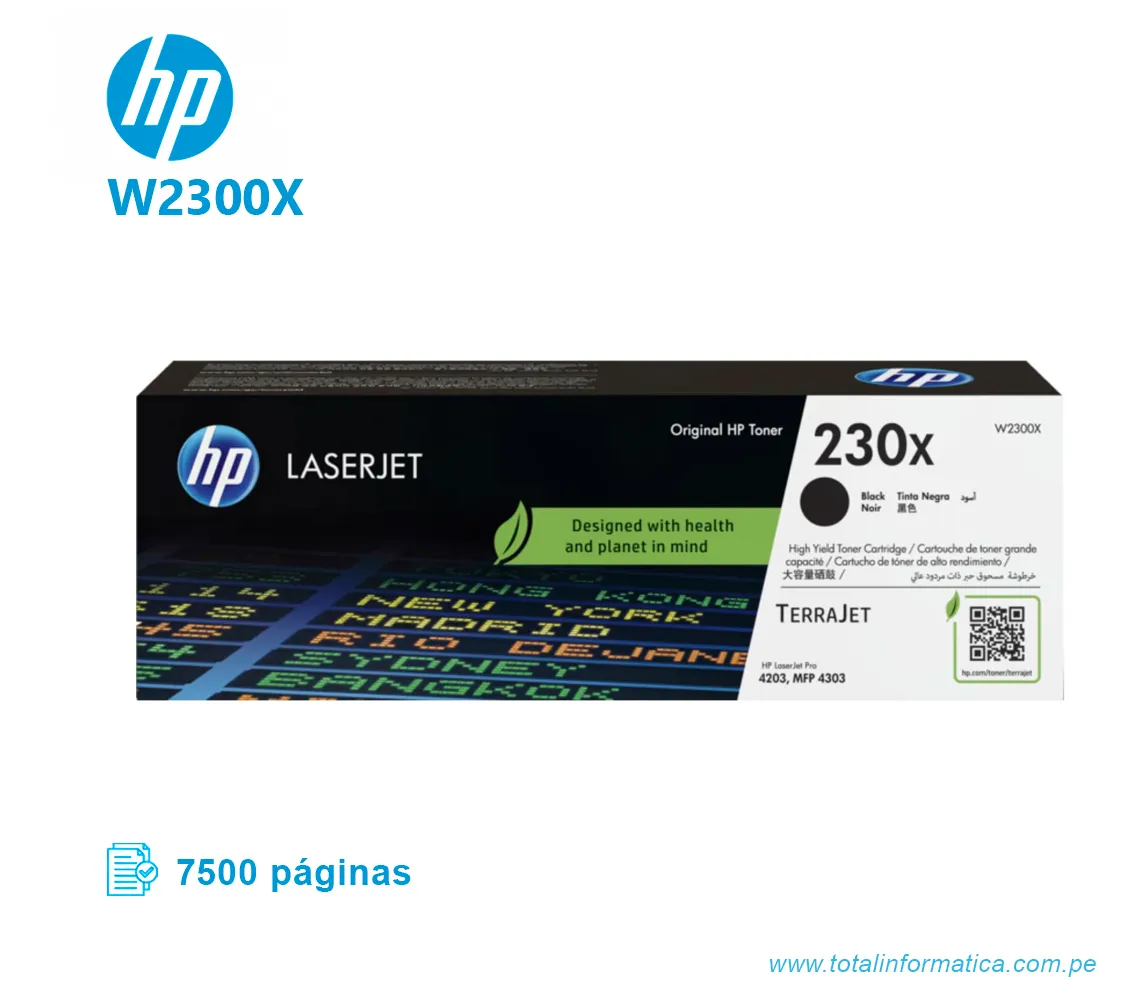 TONER HP 230X W2300X L.J. BLACK 7.5 KPGS  - imagen 1