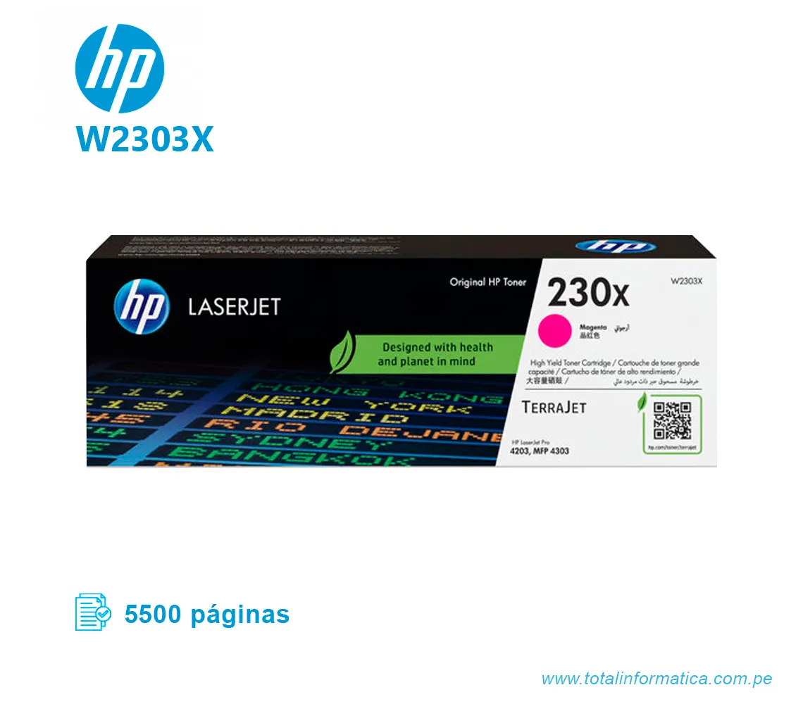 TONER HP 230X W2303X L.J. MAGENTA 5.5 KPGS        - imagen 1